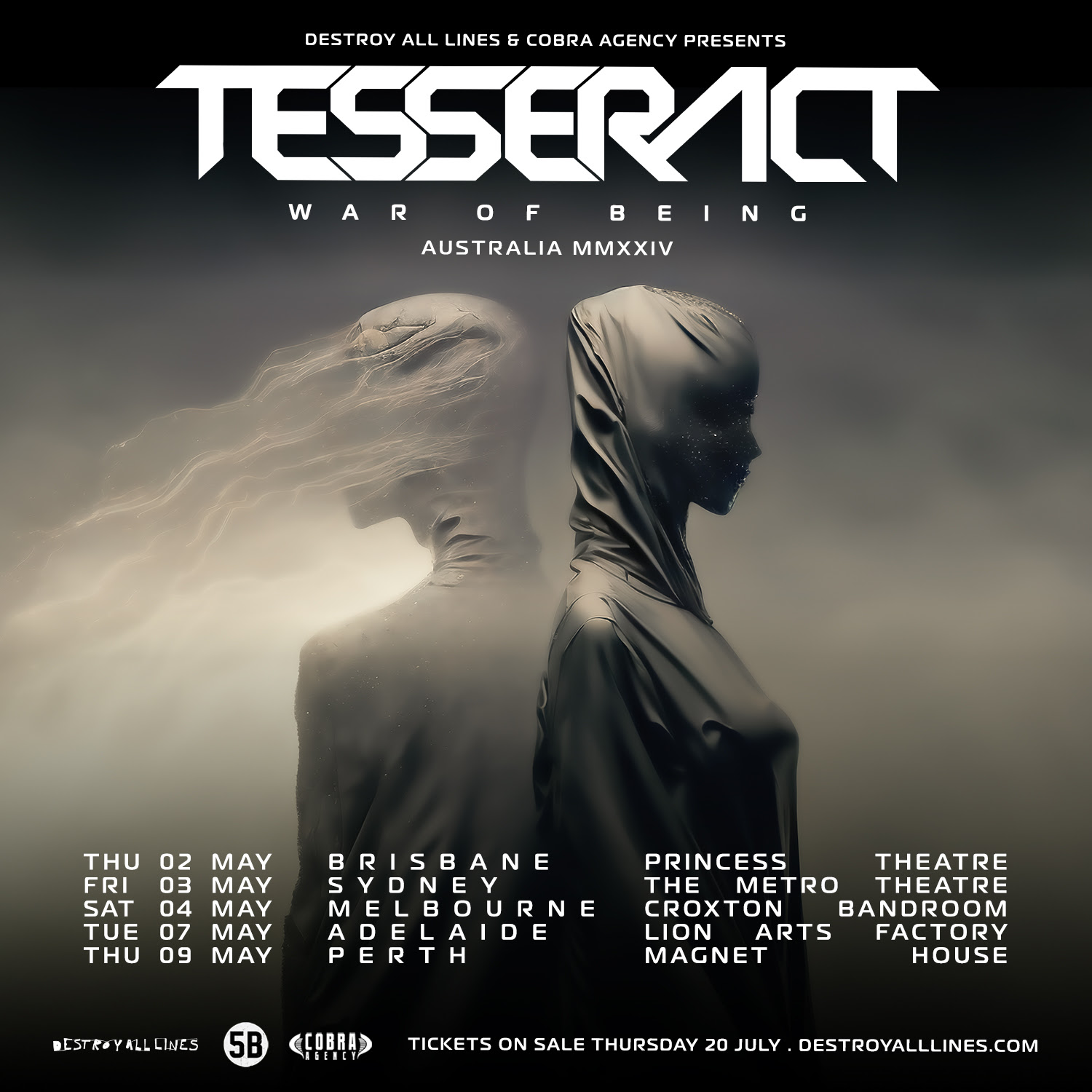 Tours Tesseract Announce Australian Tour May 2024. New Album, War Of