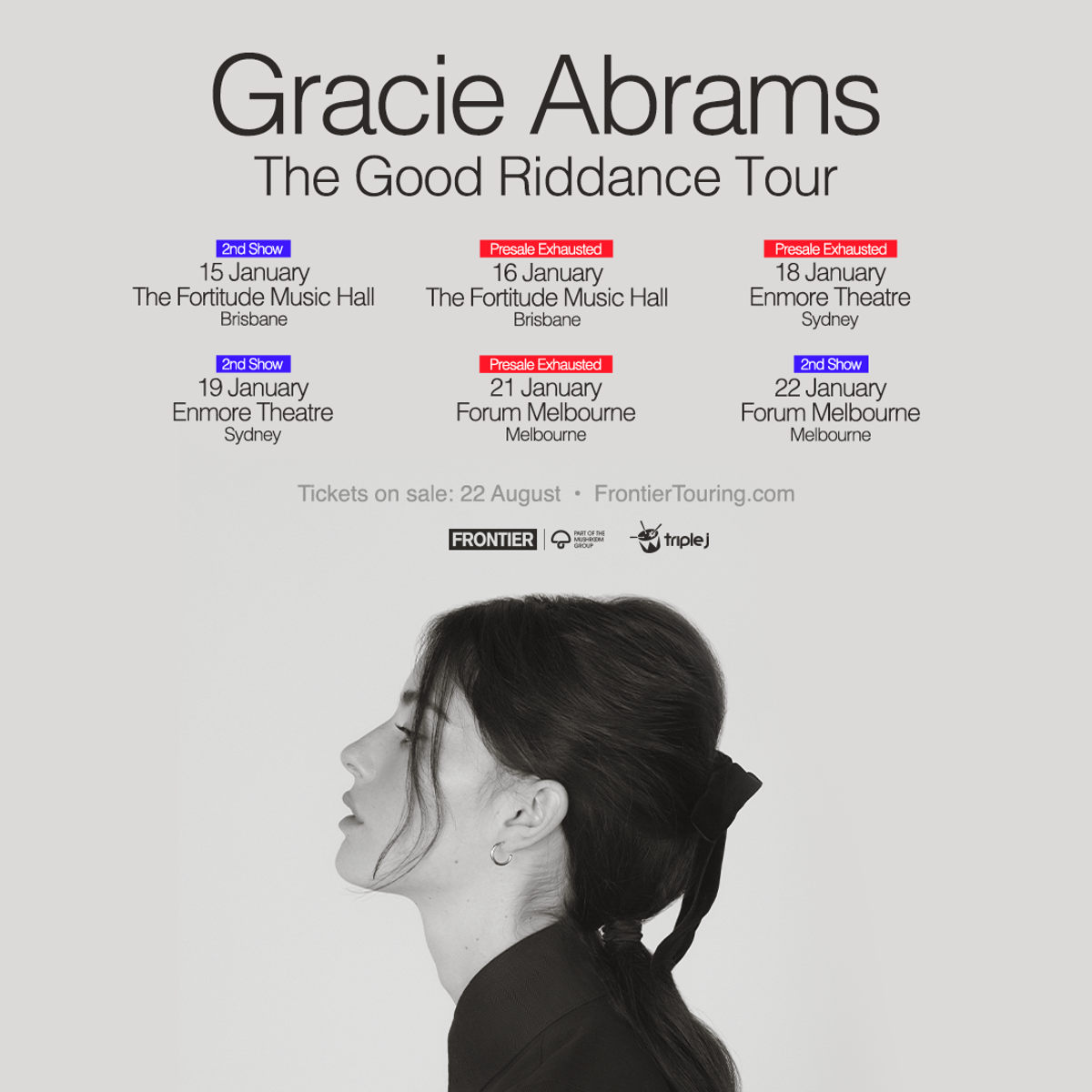 Tours Gracie Abrams Announces More Shows To Her Australian Tour Hear