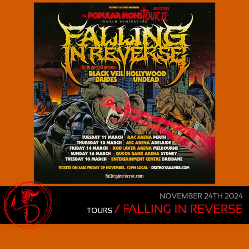 Tours: Falling In Reverse Announce 2025 Australian Tour With Special Guests Black Veil Brides + Hollywood Undead