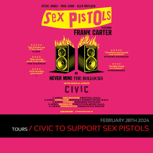 Tours: Sex Pistols Announce Civic As Special Guests For Australian Tour